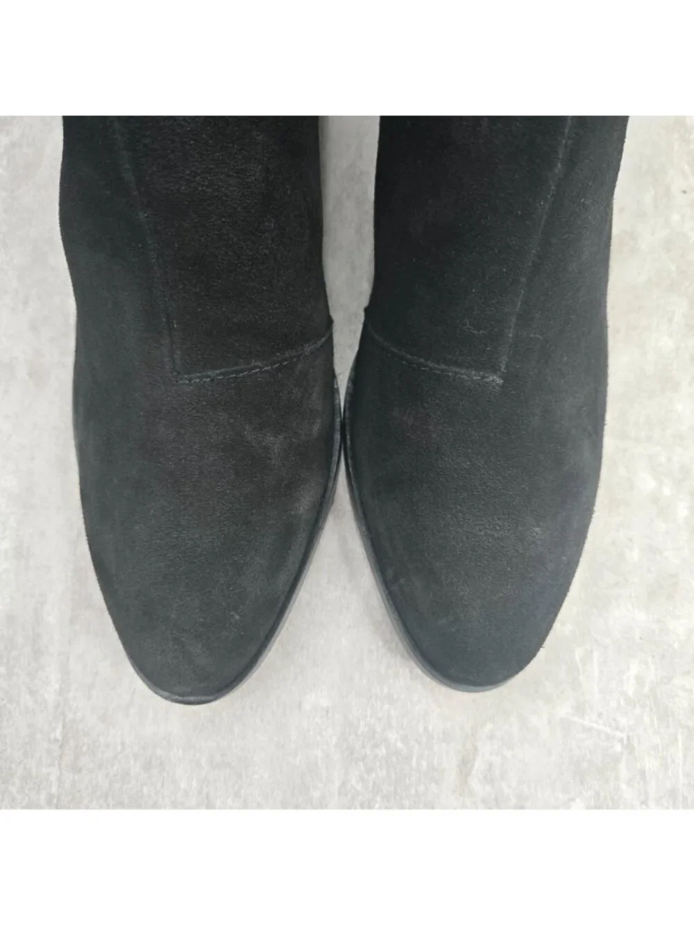 Rag & Bone Moto Boots Size 6.5 Black Suede Biker Block Heel Chelsea Ankle Bootie